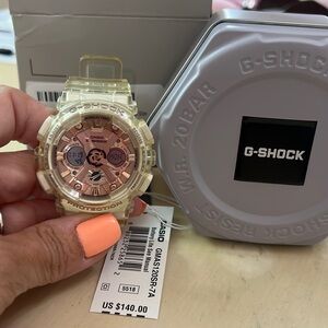 GShock clear/rose gold watch